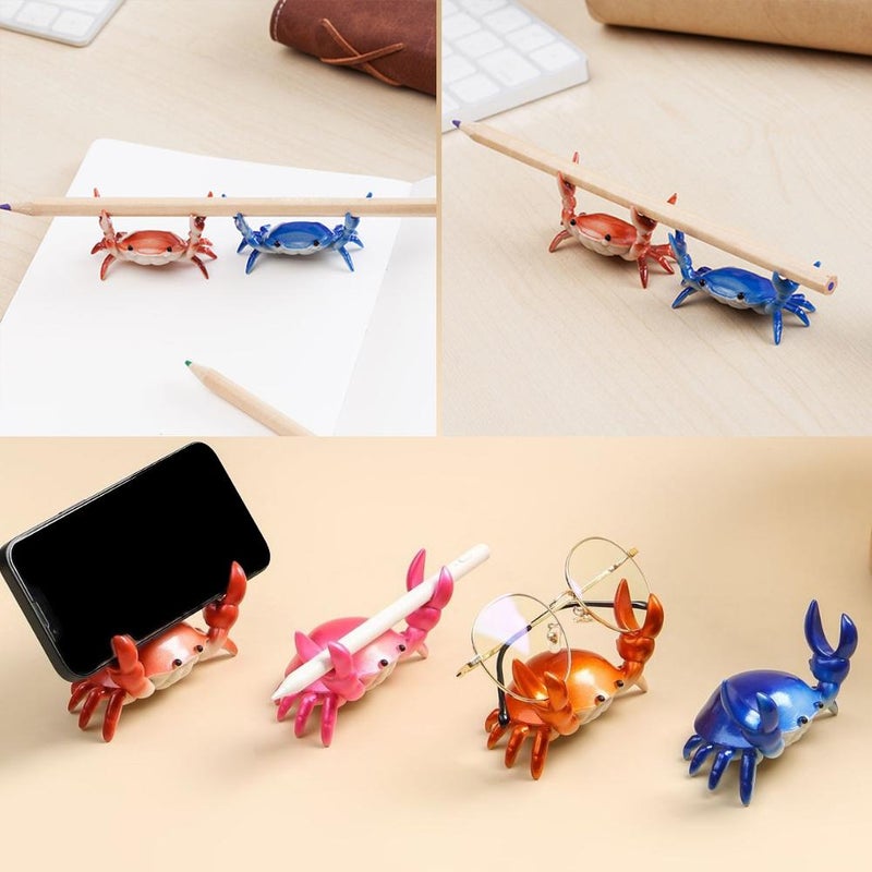 Crab Pen Holder - Weightlifting Crab Desk Organizer, Cute & Funny Pen Pencil Makeup Brush Holder, Creative Office & Home Decor Accessory Gift (style H) - Image 2